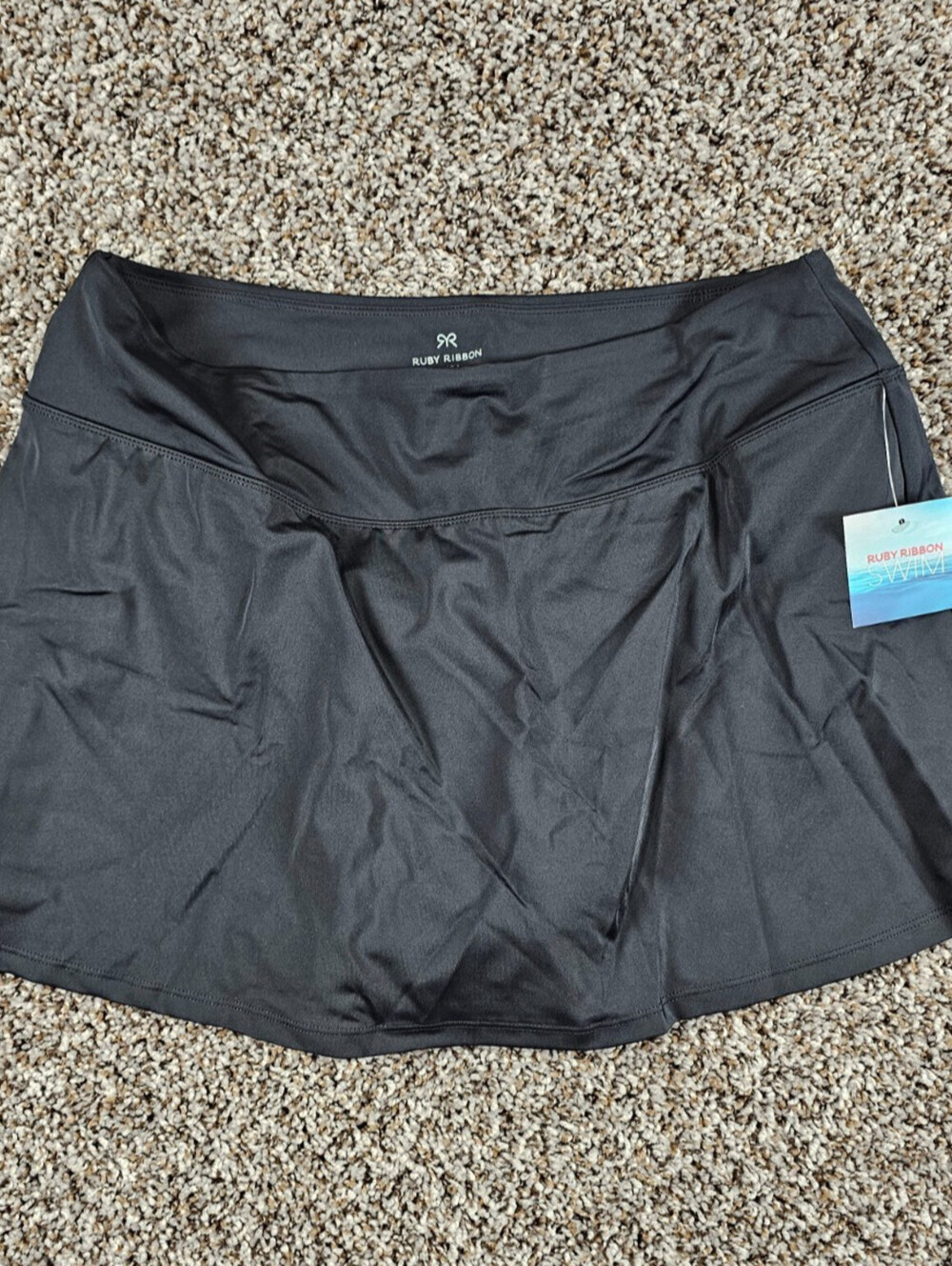 Ruby Ribbon Womens Sz L Swim Skirt Skort Swimsuit Bottom Black